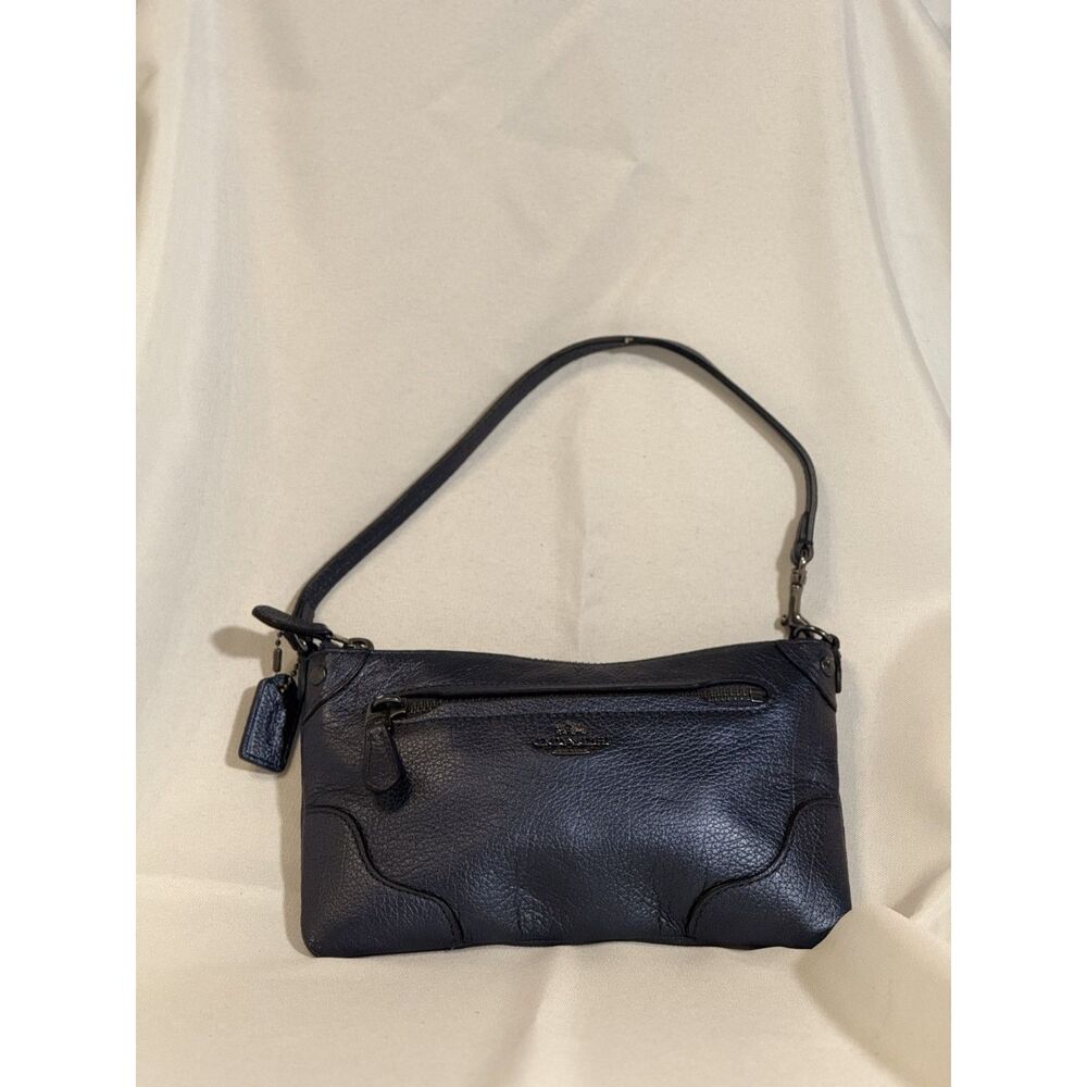 Coach Metallic Blue Convertible Clutch Wristlet Wallet 💙
